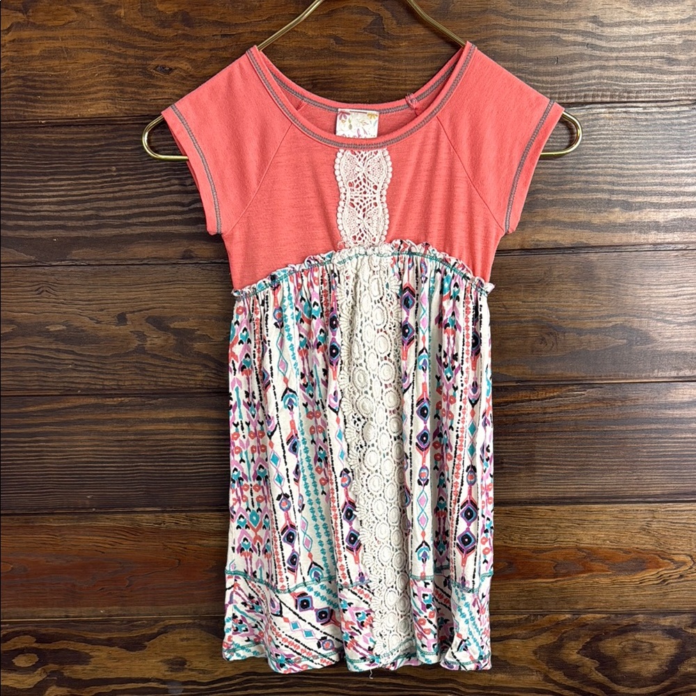 PinkVanilla Casual Pink and Green Sundress Size Girl 6